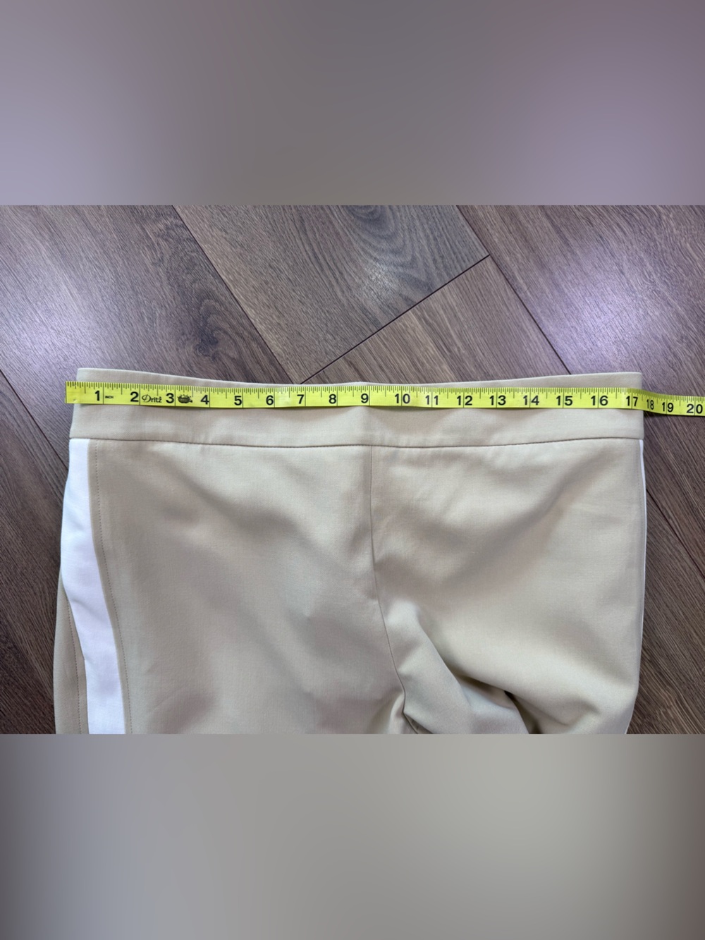 NWT Boden Pull On Side Stripe Trousers Ankle Zip Beige Size 14 Regular - Picture 12 of 14